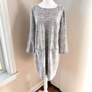 Nicole Miller sketch shift abstract print black white size XL